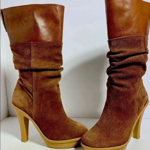 Michael Kors Suede Platform Calf High Boots 6.5M - Picture 8 of 8